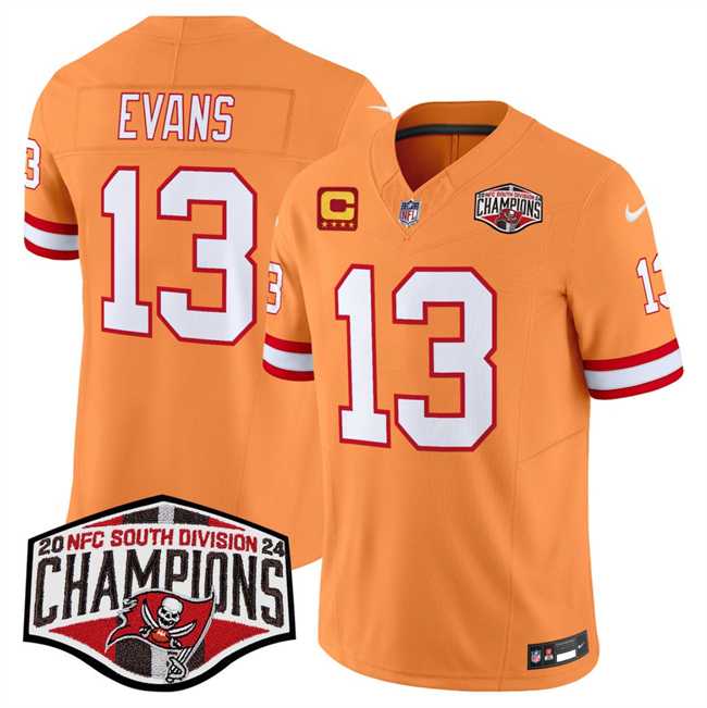 Men%27s Tampa Bay Buccaneers #13 Mike Evans Orange F.U.S.E. 2024 NFC South Champions With 4-Star C Patch Limited Stitched Jersey->tampa bay buccaneers->NFL Jersey